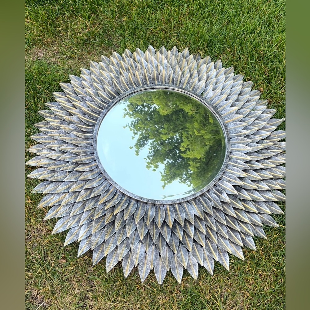 Large round statement mirror